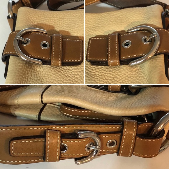 COACH Elegant Tan and Brown Trim Leather Shoulder-bag MO5S-3771 - Picture 11 of 15